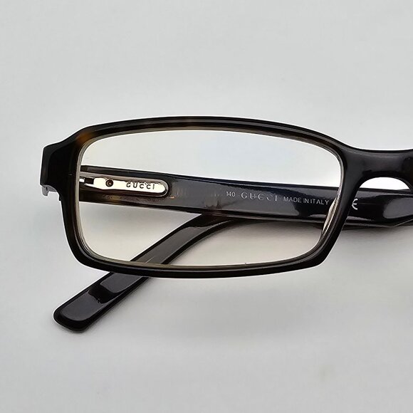 Gucci GG1574 086 Olive Amber Rectangular Eyeglasses Frame w Case Italy 53-15-140 - Picture 13 of 15